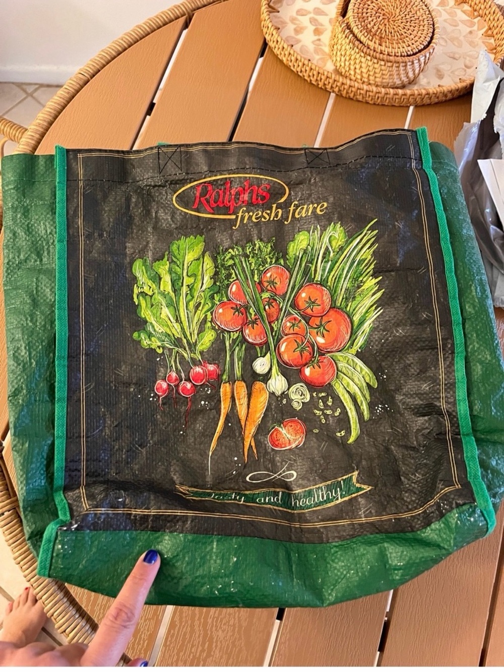 Fresh Fare Green & Black Reusable Grocery Tote